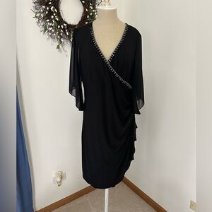 MSK Black Dress with Silver Accents